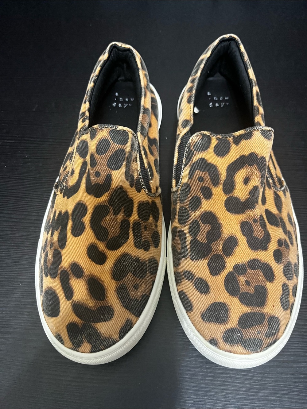 A New Day Women's Leopard Print Slip-On Fashion Sneakers Size 9W
